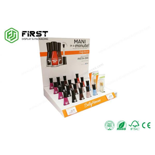 Quality OEM Customized Colorful Printing Cardboard Counter Display Boxes With Holes For Nail Polish for sale