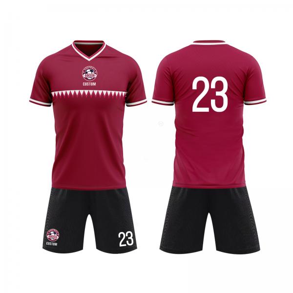 Quality Breathable Custom Football Jerseys Soft Resist Moisture Wicking Red Football for sale