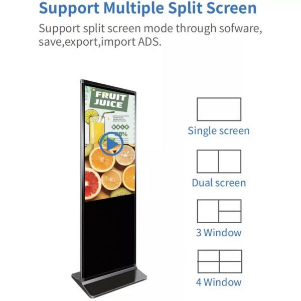 Quality Lcd Interactive 49 55 Inch Android Indoor Totem Floor Stand Kiosk Touch Screen for sale