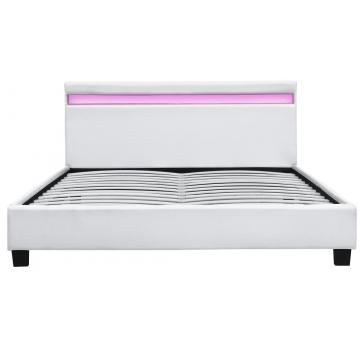 Quality Platform RGB LED Upholstered Bed Frame With LED Lights Cheap Easy Assemble PU for sale