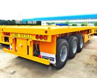 China BPW Axle Container Semi Trailer 50 Tons 40ft 3 Axle Flatbed Semi Trailer factory