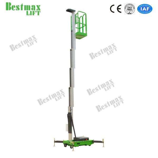 Quality Mobile Single Mast Electric Vertical Lift 10m Platform Height 130kg Load for sale