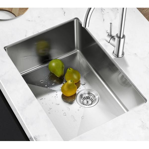 Quality 18 Gauge Workstation Stainless Steel Kitchen Sink With Strainer Silver Brushed Finish for sale