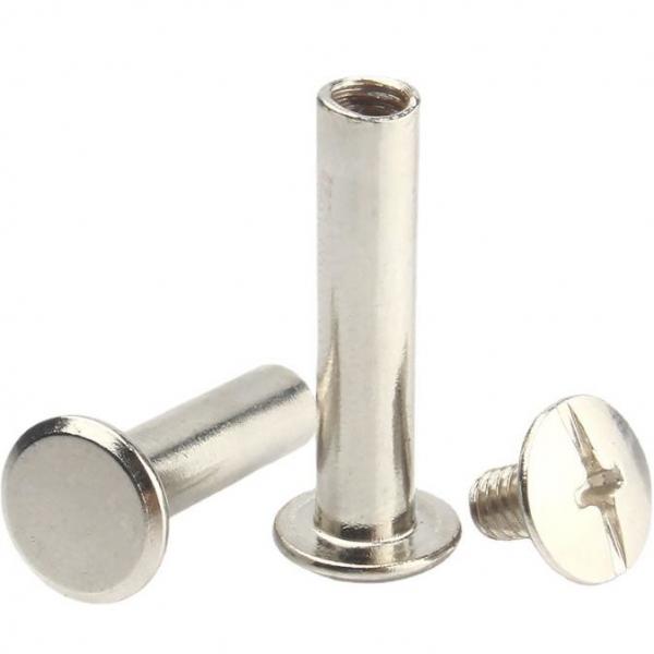 Quality Nickel Plated Male Female Rivet Book Nails Butt To Lock Sample Book Screws Menu Nails for sale