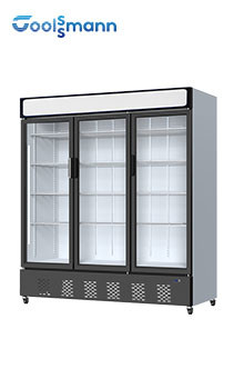 Quality Vertical Glass Door Freezer 220V / 50Hz Transparent Fridge 2 . 02m Height for sale