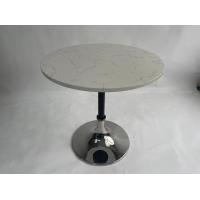 China Space Swan White Marble Top Round Small Cocktail Table With stainless steel Base factory