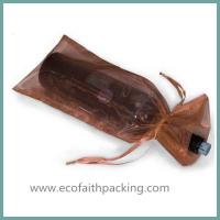 China organza wine bottle bag, organza wine bottle package bag with drawstring factory