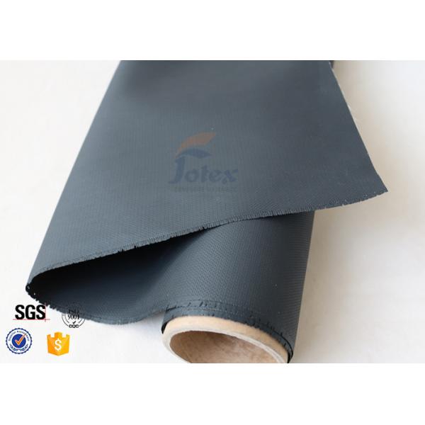 Quality 15.6Oz Black PU Coated Fiberglass Fabric Roll For Sparks Protection Fire Blanket for sale