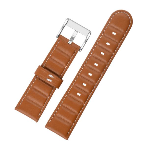 Quality Flexible 24mm Genuine Leather Watch Strap Bands Stainless Steel Buckle for sale