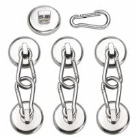 China Neodymium Round Magnetic Snap Hook with Carabiner Keychain and High Tolerance ±1mm factory