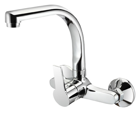 Quality SUS304 Spout Wall Mounted Kitchen Mixer Faucet 2 Hole Cold And Hot Water Tap for sale