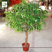 China UVG Indoor artificial miniature banyan tree in plastic leaves for home garden landscaping factory