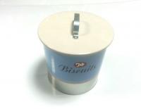 China White / Blue Tin Cookie Containers With Lid / Cover , 162x175 MM factory