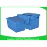 China 45L Plastic Box With Hinged Lid Rentable Moving , Large Plastic Storage Bins For Packaging factory
