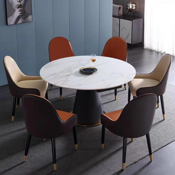 Quality Flex Round Extension Dining Table , Marble Extension Dining Table 1500mm Length for sale