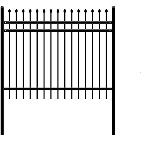 Quality Galvanized 6ftx8ft Anti Rust Security Steel Metal Wrought Iron Fence for sale