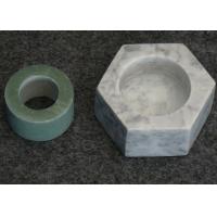 China Hexagon Shape Stone Candle Holders , Marble T Light Candle Holders 6x7.2x3.5cm factory
