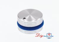 China 25x15.5mm Silver Full Aluminum Knobs With Blue Rubber ring 6mm Shaft Hole factory