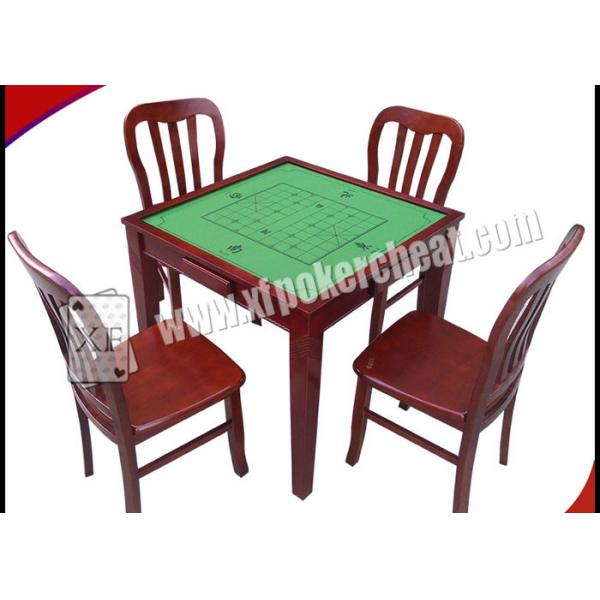 Quality Wooden Square Marked Playing Cards Perspective Table With Hidden Camera for sale