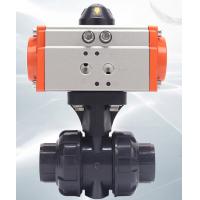 China Air Actuated PVC Ball Valve Double Acting actuation  Pneumatically Actuated Direct Acting uPVC True Union Ball Valve for sale