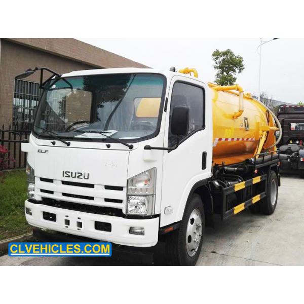 Quality 190 Hp ISUZU Sewage Suction Truck 8000L Sewage Vacuum Pump Truck for sale