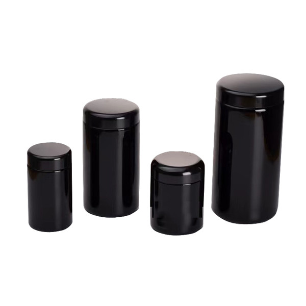 Quality Uv Black Glass Containers 4oz Flower Smell Proof Glass Jar Childproof for sale