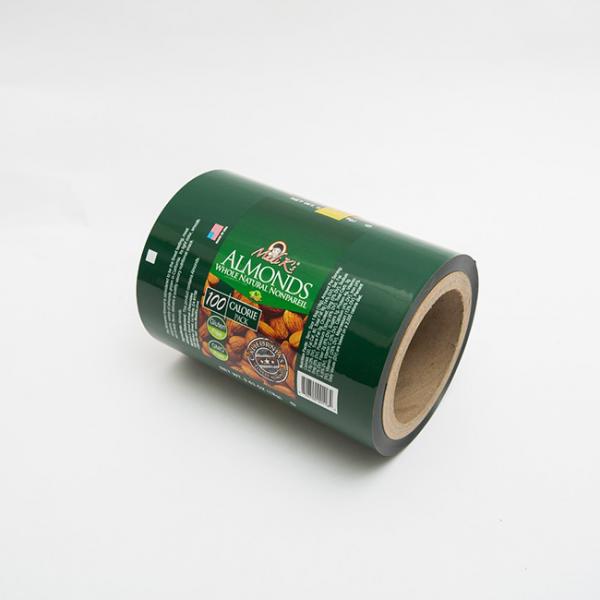 Quality 0.63OZ Almond Food Packaging Film Wrap Plastic Film Roll  Logo Printed for sale