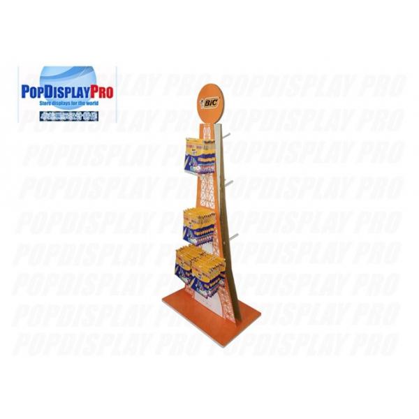Quality 12 Hooks Corrugated Cardboard Hook Display 2 Sided Eiffel Tower Shaped Durable for sale