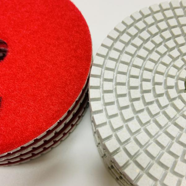 Quality White 3 Step 100mm Resin Wet Diamond Polishing Pads for sale
