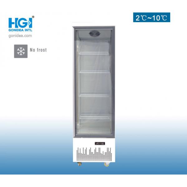 Quality 458 Liter Upright Showcase Cooler SASO Single Glass Door Beverage Cooler for sale