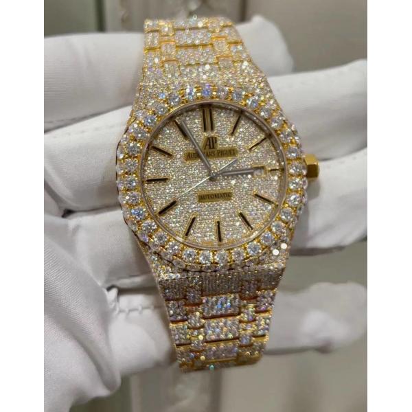 Quality Men Luxury Bling Iced Out Watches Moissanite Cartier Mens Watch On Wrist for sale