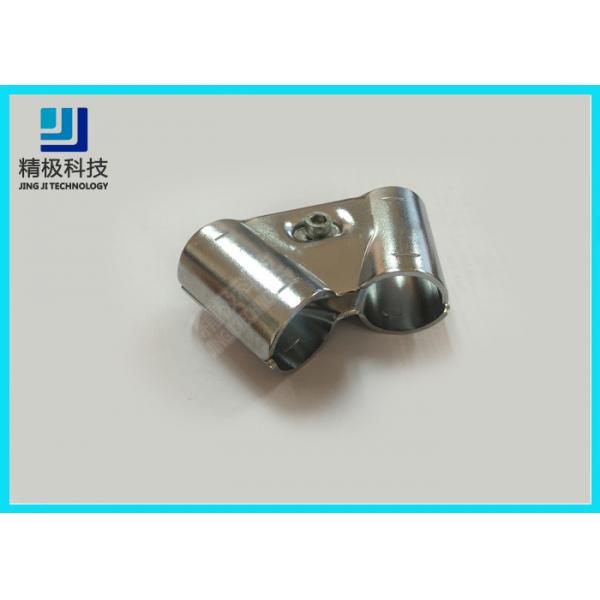 Quality Oblique Double Chrome Pipe Connectors Clamp Clip Lean Tube For Floor Display for sale