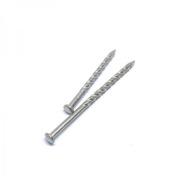 Quality 4.2 X 100MM Twisted Shank Nails Oval Head Stainless Steel Decking Nails for sale