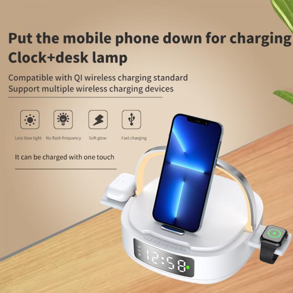 Quality Fast 5 In 1 Qi Wireless Charger Station 15w Mobile Phone Use for sale
