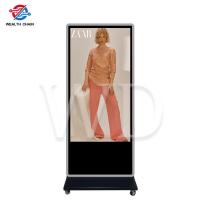 china 75 Inch LCD Standing Advertising Display LG 4K Screen With Movable Wheels