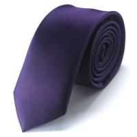 China solid color Mens Fashion Ties , plaid Polyester wedding Necktie Purple factory