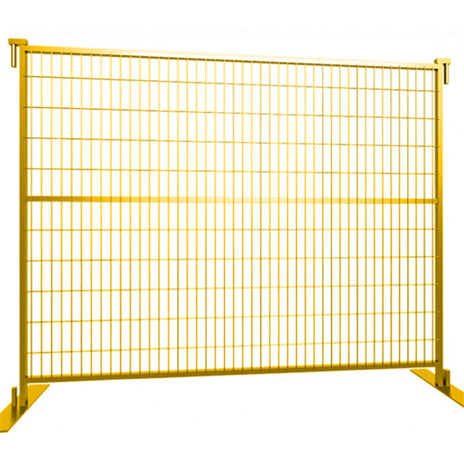 China Yellow Colored 1.8m Height Canada Standard Outdoor Construction Temporary Fence Panel factory
