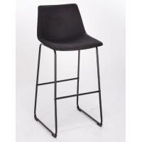 Quality Black Kitchen Upholstery Bar Stools With Leather Seats With Middle Back And for sale
