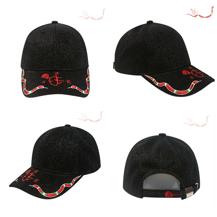 Custom sports baseball cap 100% Acrylic Glitter powder For Unisex