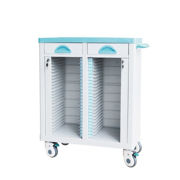 Quality Hospital Furniture Medical ABS File Trolley On Wheels Druable For Treatment for sale