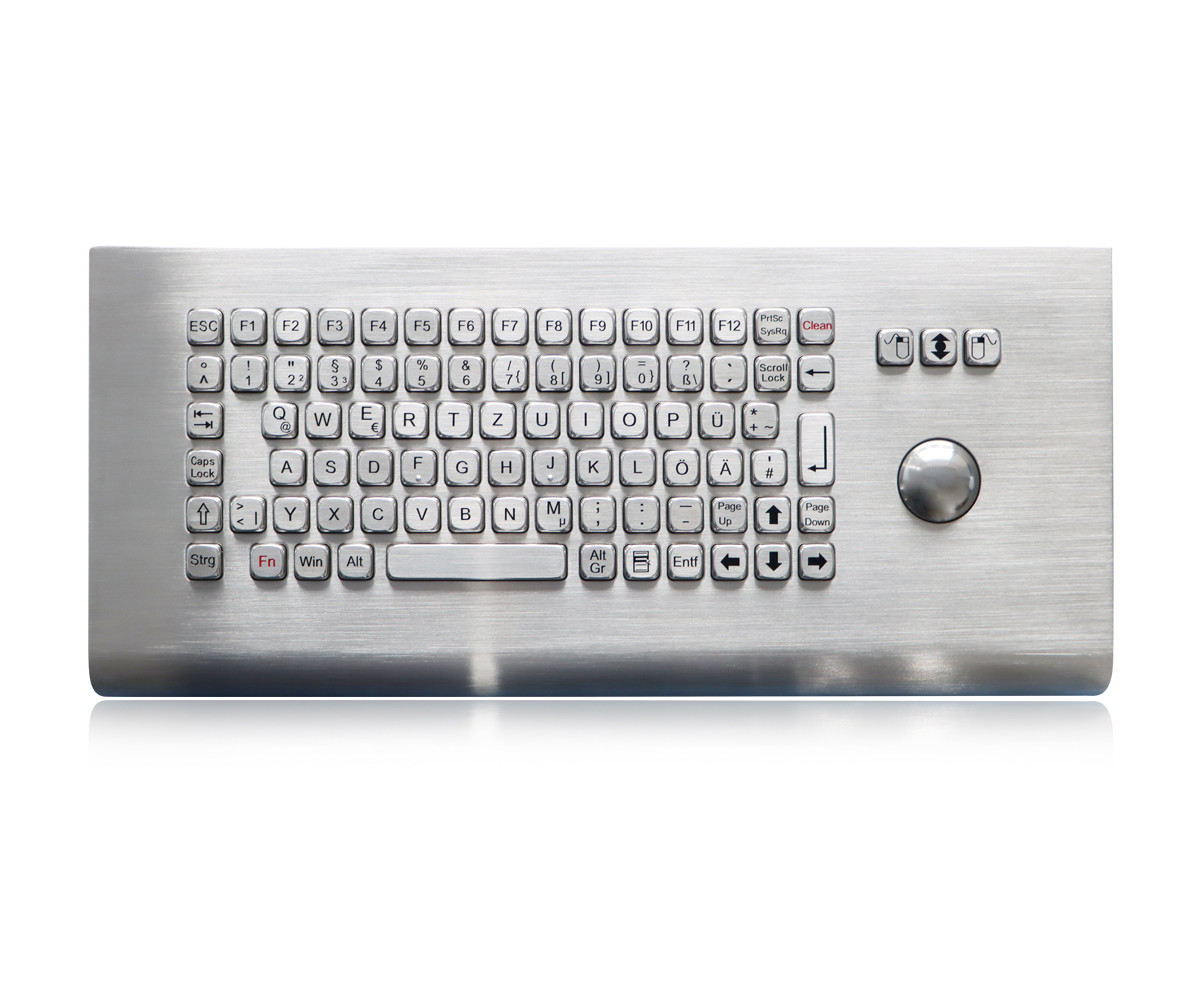 China IP65 Rugged Industrial Metal Keyboard Wall Mount Kiosk Keyboard With Trackball factory