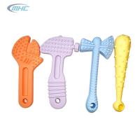 Quality Wrench Hammer Silicone Chew Toy Engineering Tool Shape Food Grade Baby Teether for sale