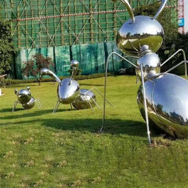 Quality Large Size Garden Decoration Metal Animal Art Stainless Steel Ant Sculpture for sale