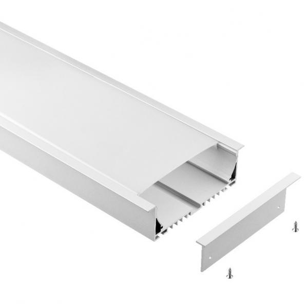 Quality Heat Dissipation Recessed LED Profile Oblong Aluminum Channel 117*35mm Anodized for sale