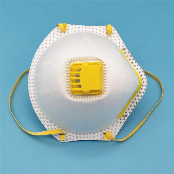 Quality Durable Non Woven Fabric Face Mask With Yellow Color Latex Free Head Straps for sale