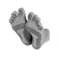 China Custom logo Grey Grippers/Trampoline Non-Slip Crew Yoga Toe Socks factory