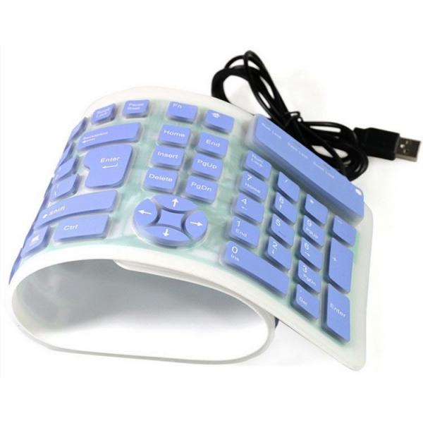 Quality Wired USB Foldable Silicone Rubber Keyboard Slim Roll Up Travel Portable for sale
