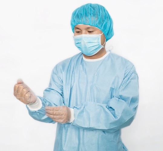 Quality Non - Woven Disposable Surgical Gown SMS Sterile 35 Gsm-50 Gsm OEM Accepted for sale