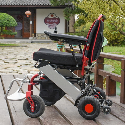 Quality Brushless Motor Lithium Battery Powered Wheelchair 100KG Load for sale