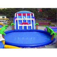 China Palm Tree Inflatable Swimming Pools With Slide , Inflatable Above Ground Swimming Pools factory